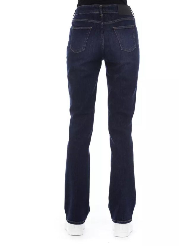 Regular Jeans with Logoed Button and Tricolor Insert – W27 US