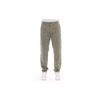 Front Zipper and Button Closure Chino Trousers