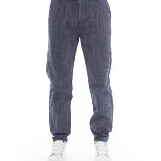 Front Zipper and Button Closure Chino Trousers