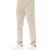 Front Zipper and Button Closure Chino Trousers with Side and Back Pockets – 44 IT