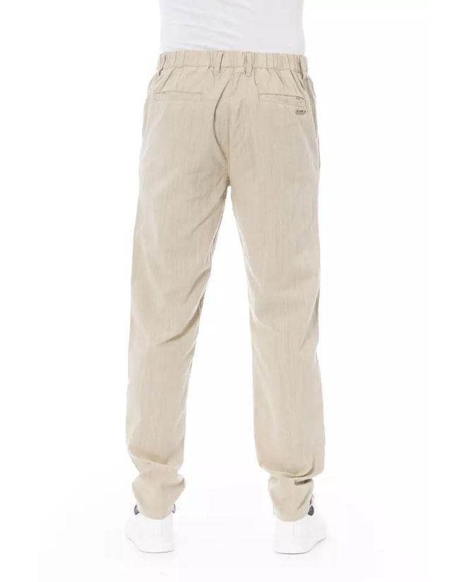 Front Zipper and Button Closure Chino Trousers with Side and Back Pockets – 44 IT