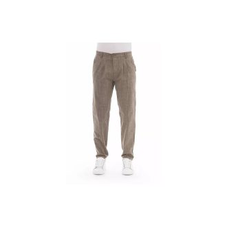 Front Zipper and Button Closure Chino Trousers