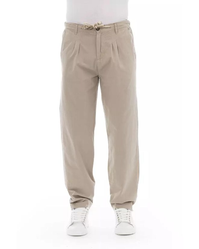 Front Zipper and Button Closure Chino Trousers – 44 IT