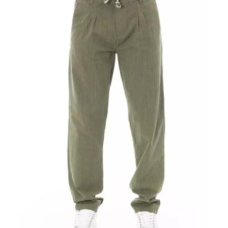 Front Zipper and Button Closure Chino Trousers