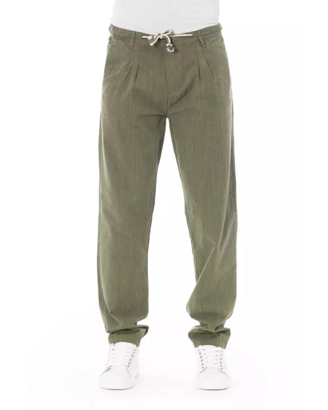 Front Zipper and Button Closure Chino Trousers – 44 IT