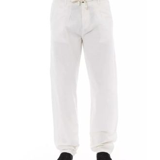 Front Zipper Chino Trousers with Side and Back Pockets