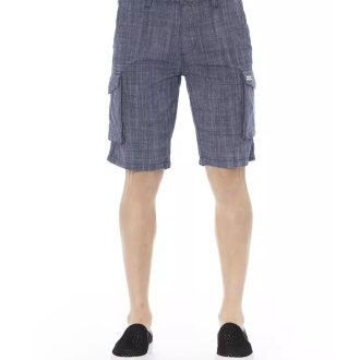 Cargo Shorts with Front Zipper and Button Closure