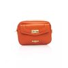 Golden Logo Front Flap Shoulder Bag with Internal Compartments One Size Women