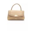 Flap Closure Shoulder Bag with Internal Compartments and Golden Details One Size Women