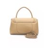 Flap Closure Shoulder Bag with Internal Compartments and Golden Details One Size Women