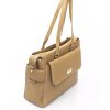 Logo Detail Shoulder Bag with Zip Closure and Internal Compartments One Size Women