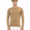 Fine Ribbed Knit Crew Neck Sweater with Long Sleeves – 50 IT