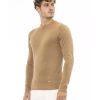 Fine Ribbed Knit Crew Neck Sweater with Long Sleeves – 50 IT