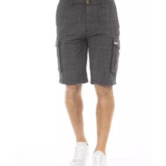 Cargo Shorts with Front Zipper and Button Closure Men