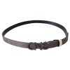 CNC Costume National Fashion Belt in Metallic Gray Leather 85 cm Women