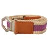 Hexagon Logo Multicolor Leather Fashion Belt 85 cm Women