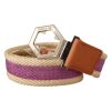 Hexagon Logo Multicolor Leather Fashion Belt 85 cm Women