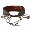 Multicolor Leather Waist Belt with Tie Fastening One Size Women