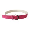 100% Authentic GALLIANO Pink Leather Fashion Belt with Black-tone Hardware Women – 90 cm