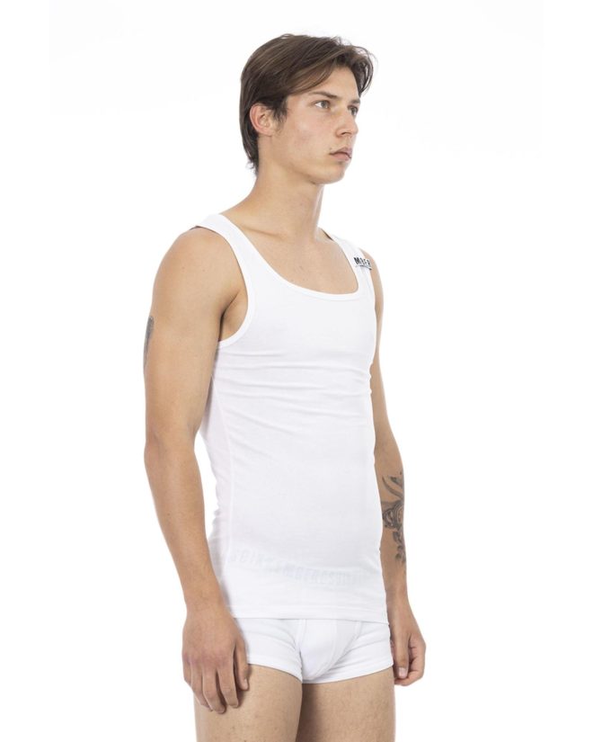 Stretch Cotton Logoed Shoulder Pad Mens Tank Top – L