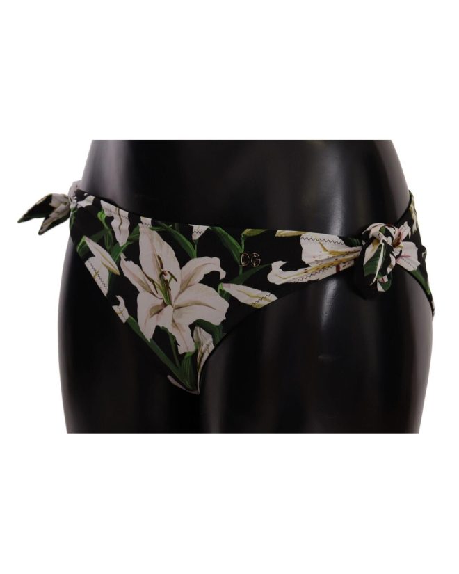 Lilies Print Drawstring Bikini Bottom by Dolce & Gabbana Women – L