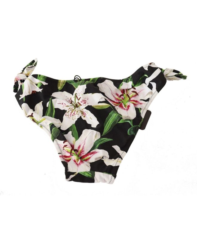 Lilies Print Drawstring Bikini Bottom by Dolce & Gabbana Women – L