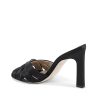 Satin  Cross-Strap Stiletto Mules – 36 EU