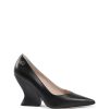 Wave-Shaped Heel Pointed-Toe Pumps – 37 EU