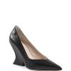 Wave-Shaped Heel Pointed-Toe Pumps – 37 EU