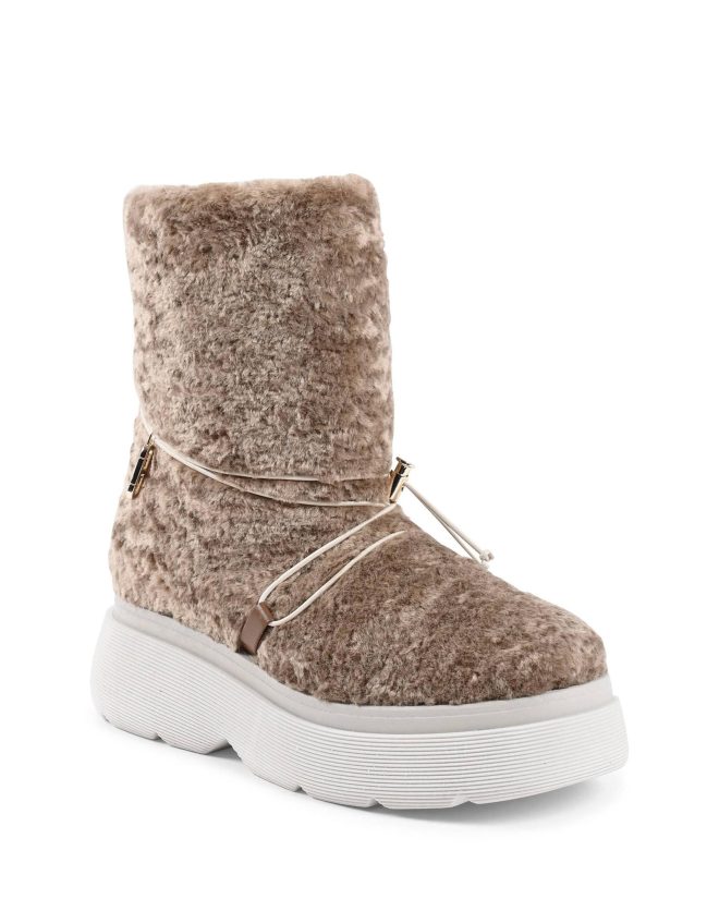 Faux Shearling Short Platform Boot – 37 EU