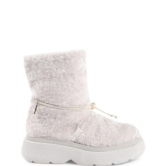 Shearling Drawstring Platform Ankle Boot