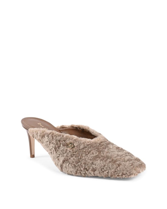 Plush Textured Mules with 5cm Heels – 37 EU