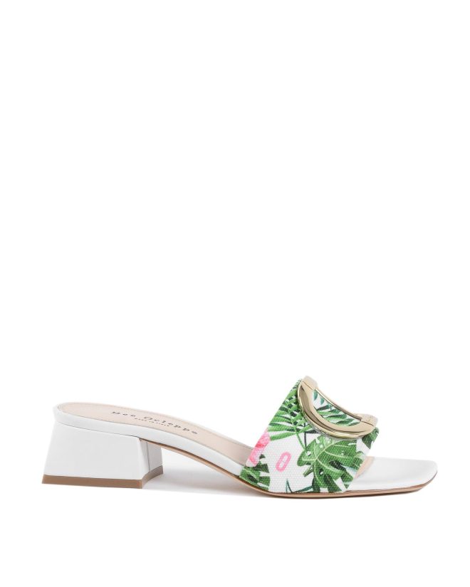 Printed Canvas Flat Mule – 37 EU