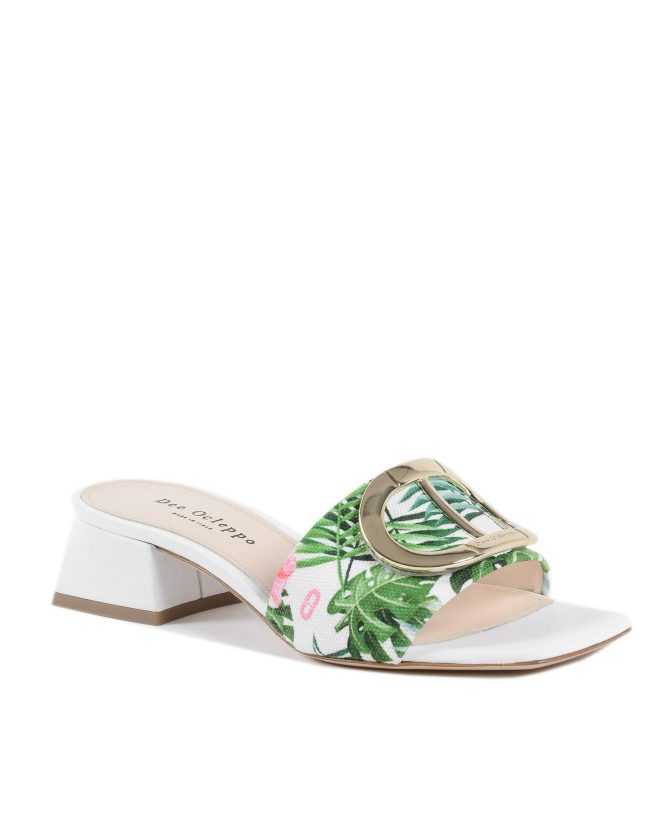 Printed Canvas Flat Mule – 37 EU