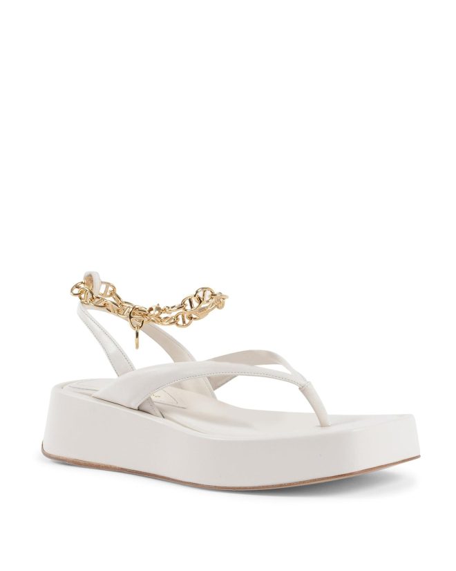 Gold Chain Wedge Sandals – 35 EU