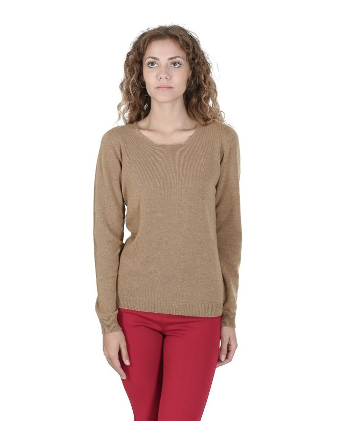 Cashmere Womens Square Neck Sweater – Premium Quality – S