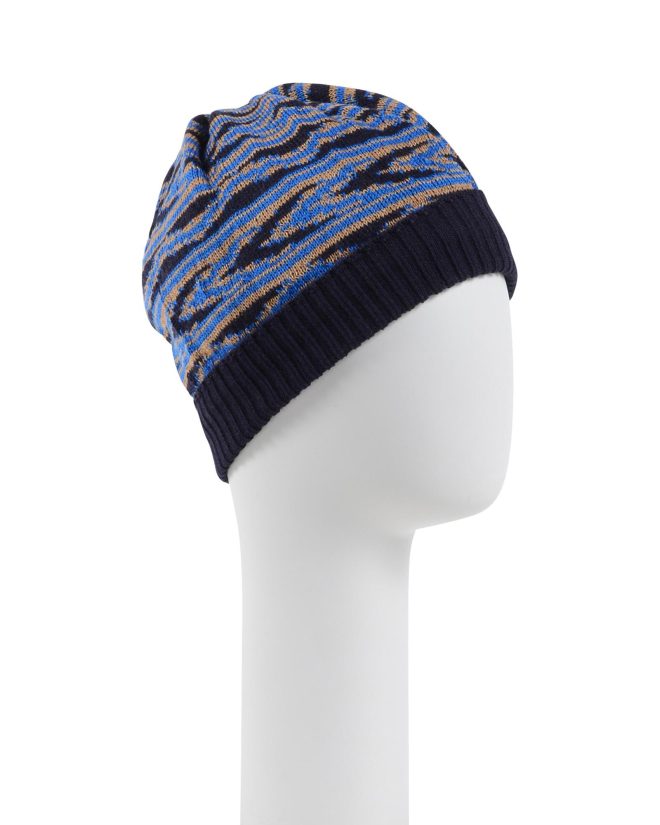 Beanie with Wool and Cotton Blend – One Size