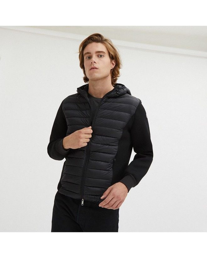 Centogrammi Black Padded Jacket with Front Zip Closure – L