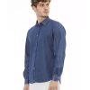 Button-Front Slim Fit Shirt with Italian Collar for Men – L