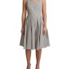 Sleeveless A-line Dress with Black Polka Dots 40 IT Women