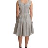 Sleeveless A-line Dress with Black Polka Dots 40 IT Women