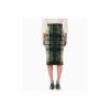 Wool Blend Knit Tartan Motif Skirt with Side Zip Closure 40 IT Women