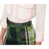 Wool Blend Knit Tartan Motif Skirt with Side Zip Closure 40 IT Women