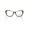 Glittered Cat Eye Eyeglasses with Black and Cream Frame One Size Women