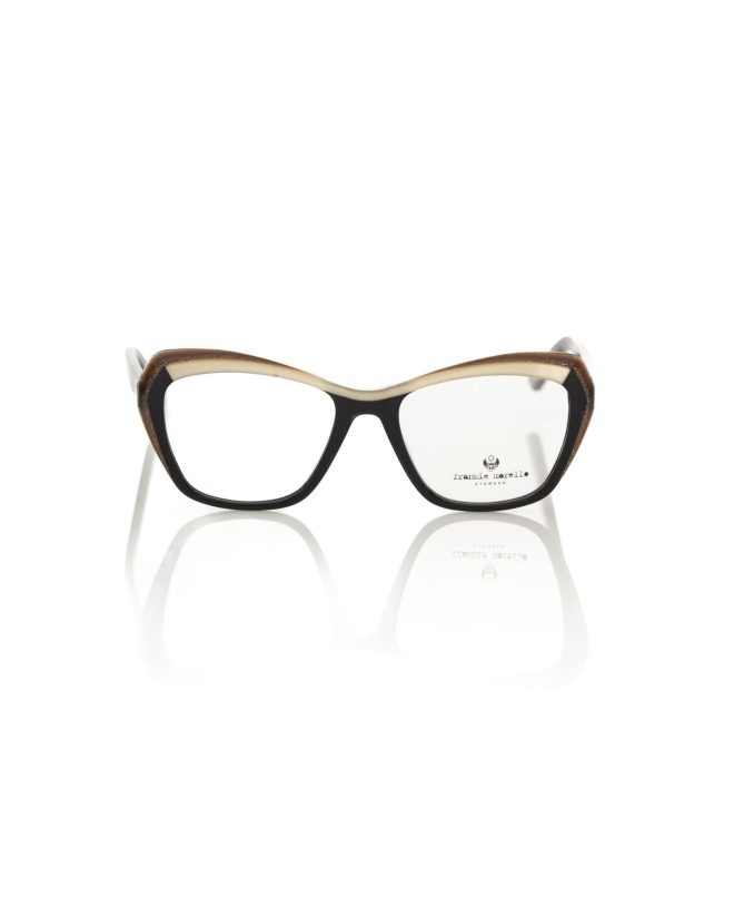 Glittered Cat Eye Eyeglasses with Black and Cream Frame One Size Women