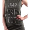 Army Green Logo Embellished Maxi Tank Dress – S