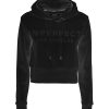 Black Logo Rhinestone Hoodie for Women – M