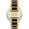 Gold Fashion Analog Watch with Rhine Stone Facing One Size Women