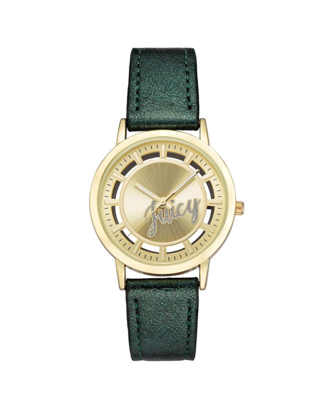 Gold Fashion Analog Watch with Rhinestone Facing One Size Women