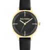 Gold Fashion Analog Womens Watch with Quartz Movement and Leatherette Strap One Size Women